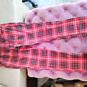 HT Denim Red and Black Slim Fit Plaid  Jeans